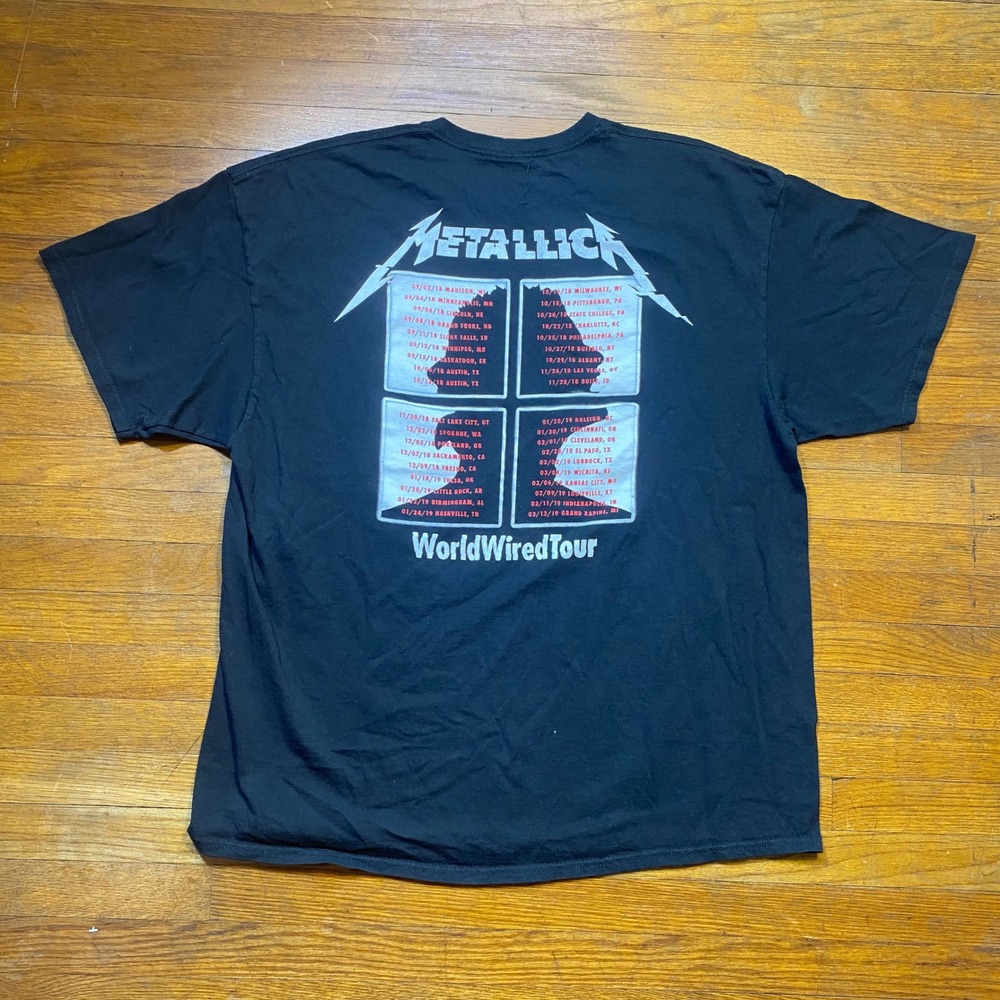 Metallica WorldWired Tour 2018-2019 Graphic T-Shirt Mens XL Black Band Tee - Picture 6 of 6
